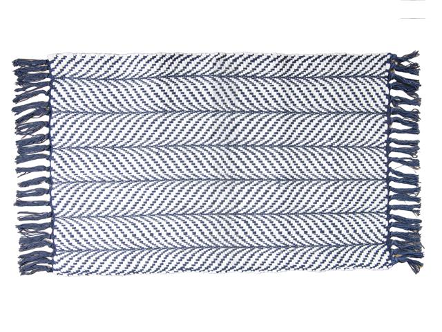 HANDWOVEN FERN RUG  (30"  X  48")  (NAVY)